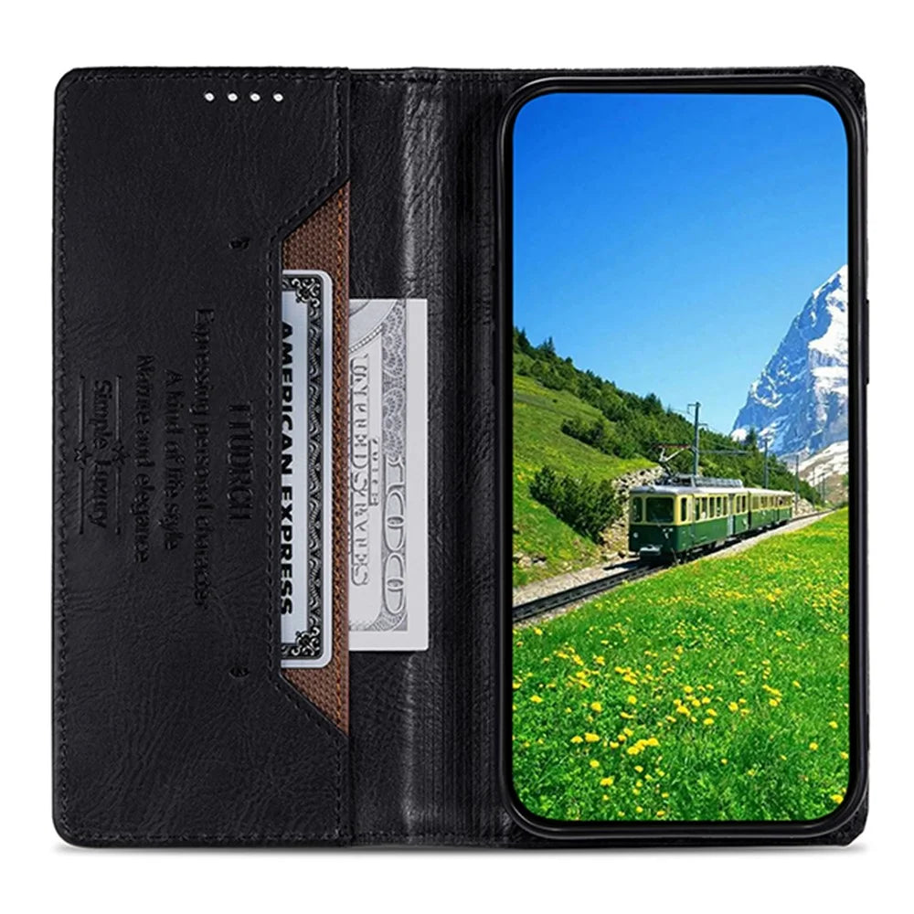 TTUDRCH Style 007 Wallet Case for iPhone 6 / 6s / 7 / 8 / SE (2020) / SE (2022) Stand RFID Blocking Leather Phone Cover - Black - 2