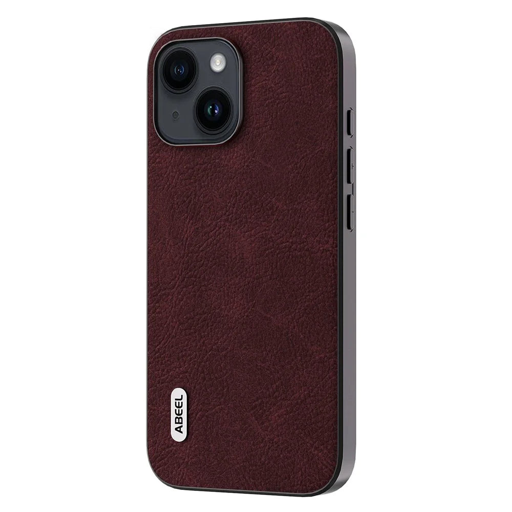 ABEEL For iPhone 15 Litchi Texture Phone Cover PU Leather + PC + TPU Anti-scratch Case - Dreamy Purple - 1