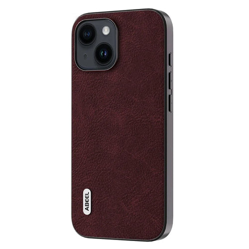 ABEEL For iPhone 15 Litchi Texture Phone Cover PU Leather + PC + TPU Anti-scratch Case - Dreamy Purple - 1