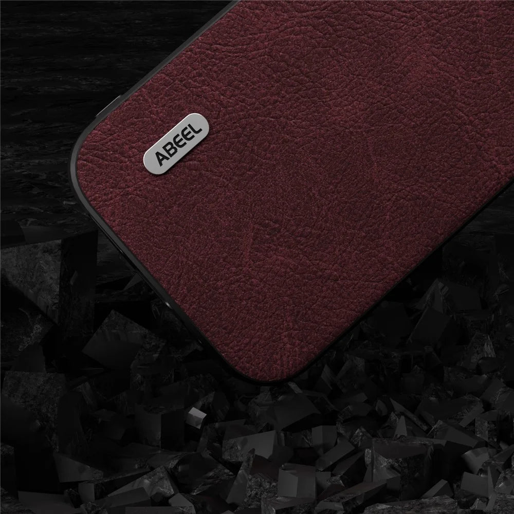 ABEEL For iPhone 15 Litchi Texture Phone Cover PU Leather + PC + TPU Anti-scratch Case - Dreamy Purple - 3