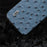 ABEEL Ostrich Texture Phone Case for iPhone 15 Pro Genuine Cow Leather Coated PC+TPU Cover - Blue - 4
