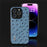 ABEEL Ostrich Texture Phone Case for iPhone 15 Pro Genuine Cow Leather Coated PC+TPU Cover - Blue - 5