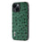 ABEEL For iPhone 15 Plus Ostrich Texture Anti-drop Cover Genuine Cow Leather Coated PC+TPU Phone Case - Green - 1