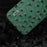 ABEEL For iPhone 15 Plus Ostrich Texture Anti-drop Cover Genuine Cow Leather Coated PC+TPU Phone Case - Green - 3