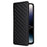Flip Shell for Ulefone Note 16 Pro Rhombus Imprinted PU Leather Phone Cover Stand Case - Black - 5