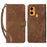 For Oukitel C33 Phone Cover RFID Blocking Wallet Stand Shell Drop Proof Leather Case - Brown - 1