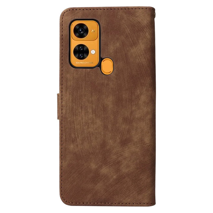 For Oukitel C33 Phone Cover RFID Blocking Wallet Stand Shell Drop Proof Leather Case - Brown - 7