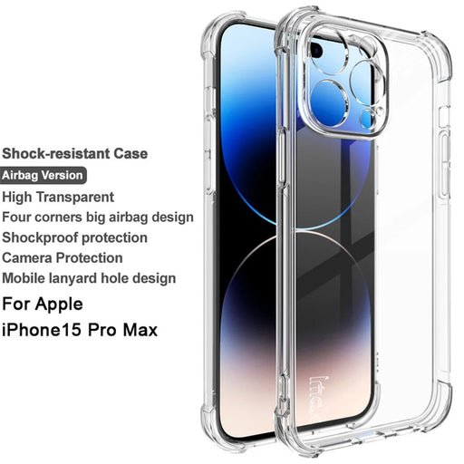 IMAK For iPhone 15 Pro Max Phone Back Cover Soft TPU Phone Case Anti-scratch Super Clear Shell - Transparent - 2