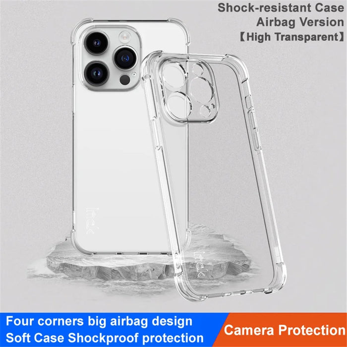 IMAK For iPhone 15 Pro Anti-scratch Super Clear Back Cover Soft TPU Phone Case - Transparent - 3