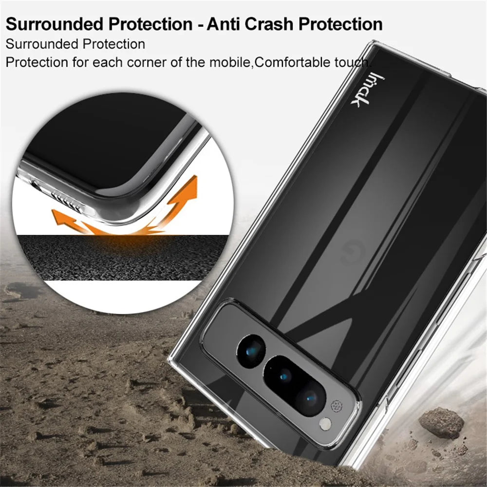IMAK Crystal Case II Pro for Google Pixel Fold PC Crystal Phone Case Two-Piece Design Shell (Upper Cover+Lower Cover) - 6