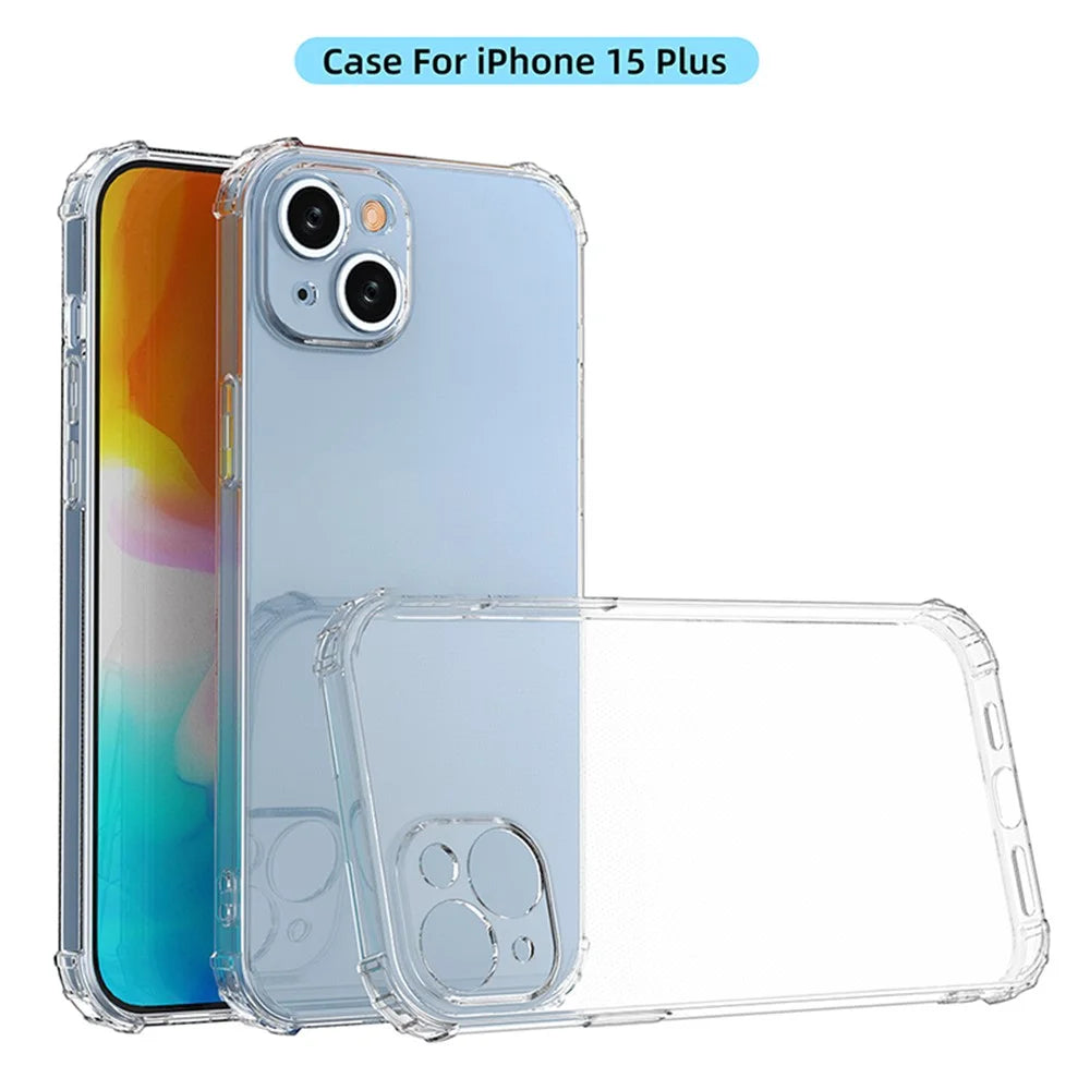 Super Clear Phone Case for iPhone 15 Plus , Anti-Scratch TPU Shell Four Corner Drop Protection Phone Cover - 5