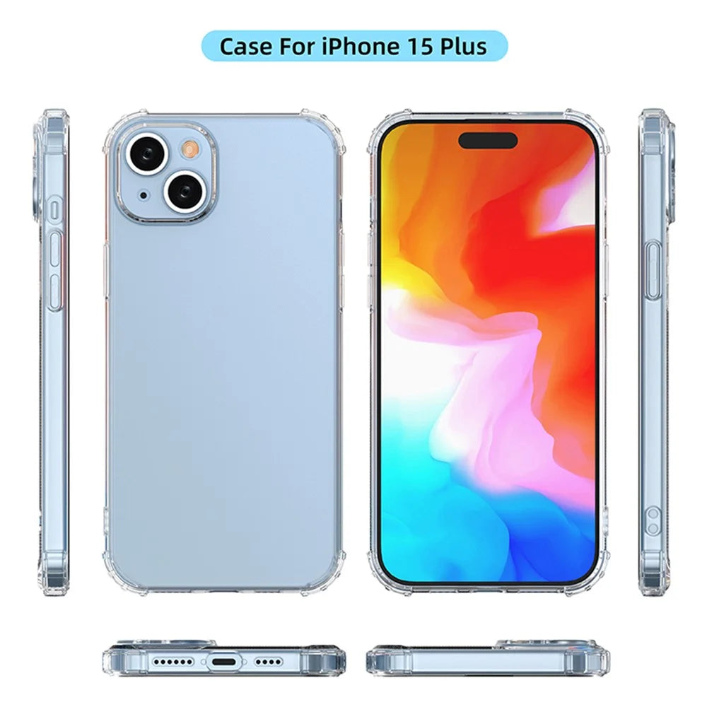 Super Clear Phone Case for iPhone 15 Plus , Anti-Scratch TPU Shell Four Corner Drop Protection Phone Cover - 7