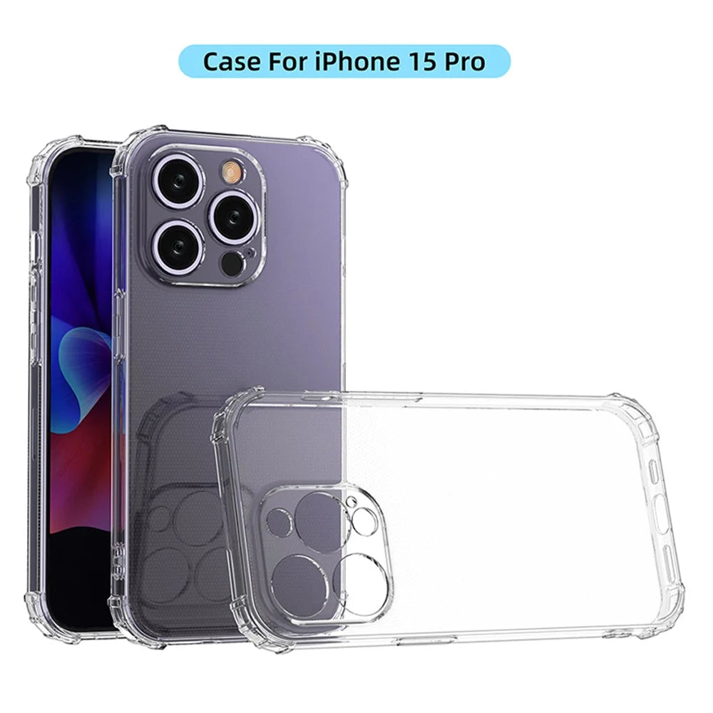 For iPhone 15 Pro Phone Case Anti-Scratch TPU Shell Super Clear Four Corner Drop Protection Phone Cover - 3