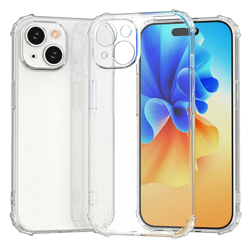 Anti-Scratch Phone Case for iPhone 15 , HD Transparent TPU Shell Four Corner Shockproof Phone Cover - 1