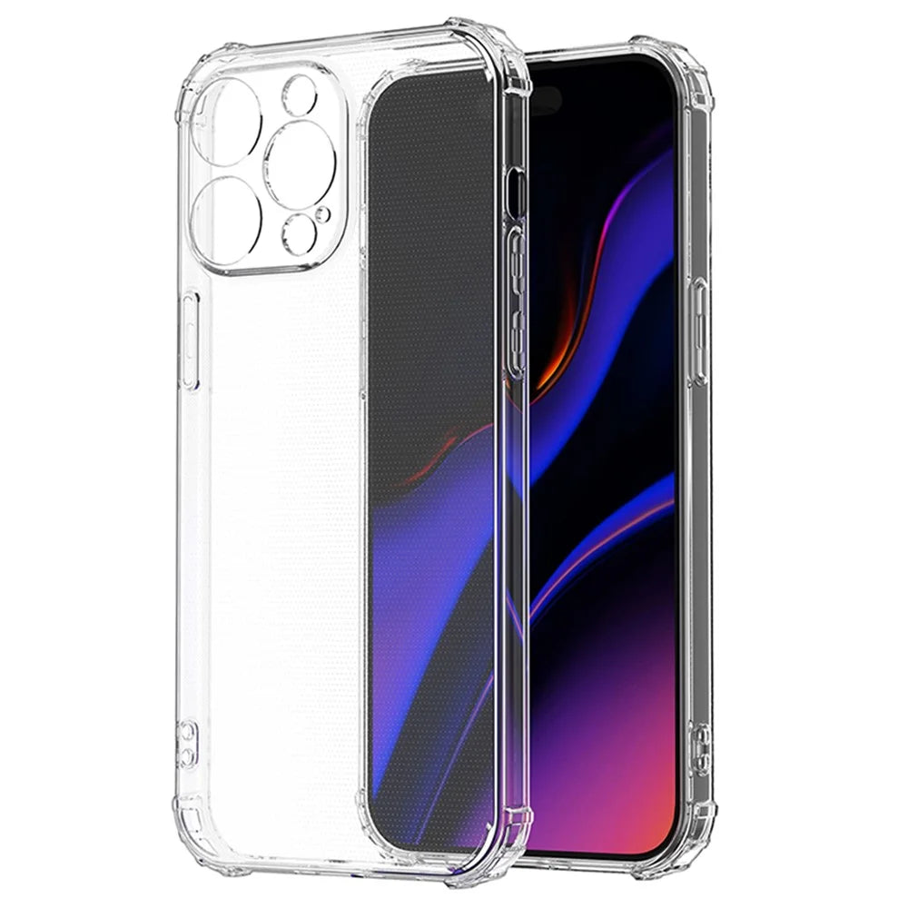 For iPhone 15 Pro Max HD Clear Phone Case Four Corner Drop Protection TPU Cell Phone Shell Cover - 5