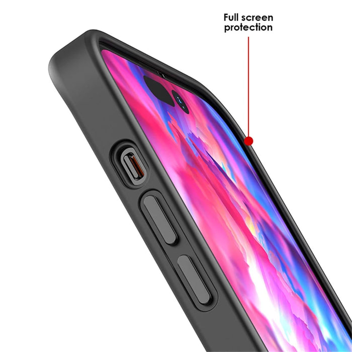 For iPhone 15 Pro Max Translucent Matte Phone Case TPU+PC Magnetic Cover Compatible with MagSafe - Sapphire - 3