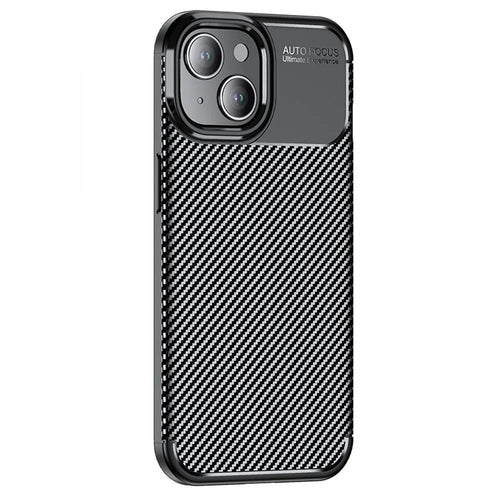 Carbon Fiber Texture TPU Case for iPhone 15 , Anti-scratch Protective Phone Cover - 1