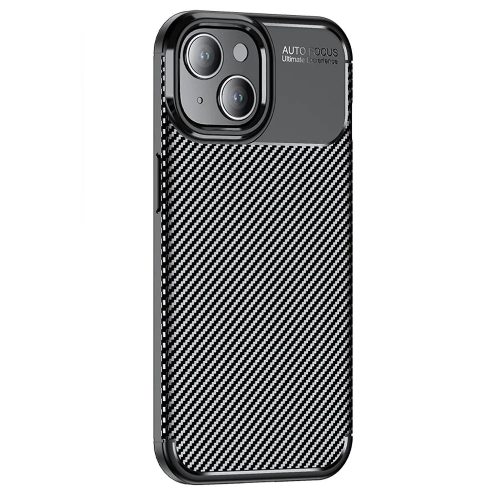 Carbon Fiber Texture TPU Case for iPhone 15 , Anti-scratch Protective Phone Cover - 1