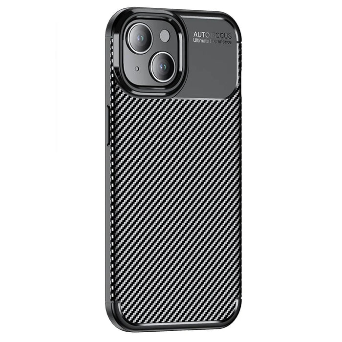 Carbon Fiber Texture TPU Case for iPhone 15 , Anti-scratch Protective Phone Cover - 1