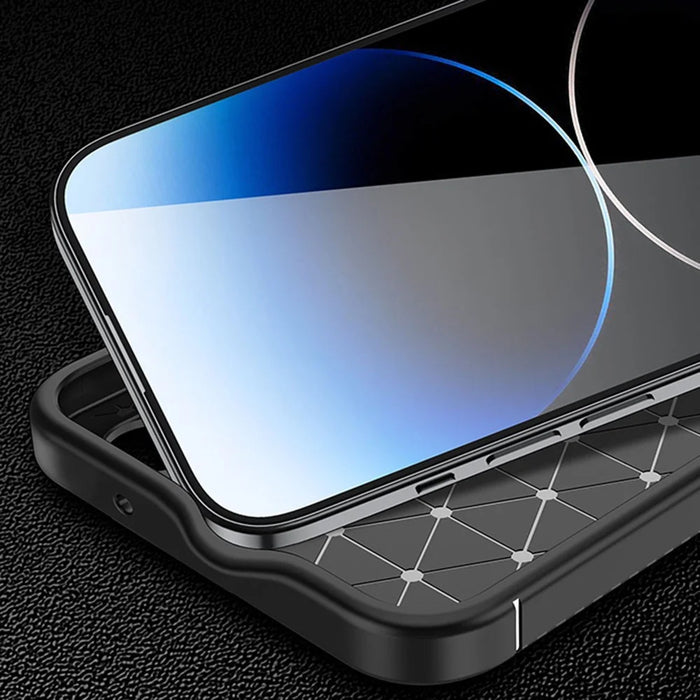 Carbon Fiber Texture TPU Case for iPhone 15 , Anti-scratch Protective Phone Cover - 4