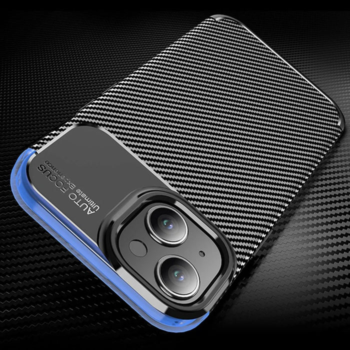 Carbon Fiber Texture TPU Case for iPhone 15 , Anti-scratch Protective Phone Cover - 6