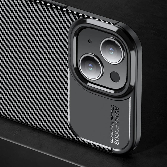 Carbon Fiber Texture TPU Case for iPhone 15 , Anti-scratch Protective Phone Cover - 7