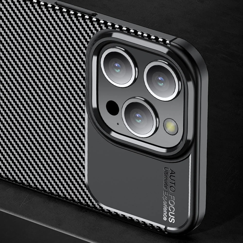 Carbon Fiber Texture Phone Cover for iPhone 15 Pro , Anti-drop Flexible TPU Phone Case - 7