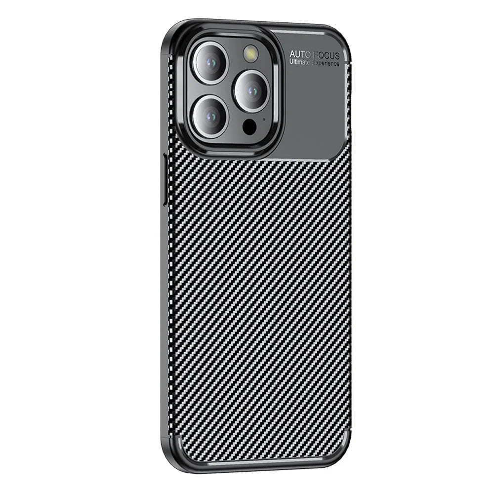 Soft TPU Phone Case for iPhone 15 Pro Max , Anti-scratch Carbon Fiber Texture Phone Cover - 1