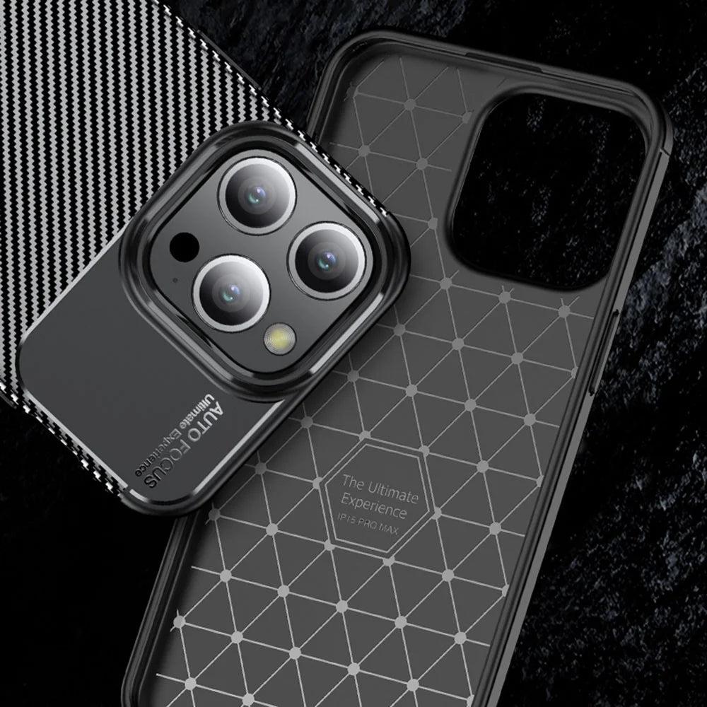 Soft TPU Phone Case for iPhone 15 Pro Max , Anti-scratch Carbon Fiber Texture Phone Cover - 3