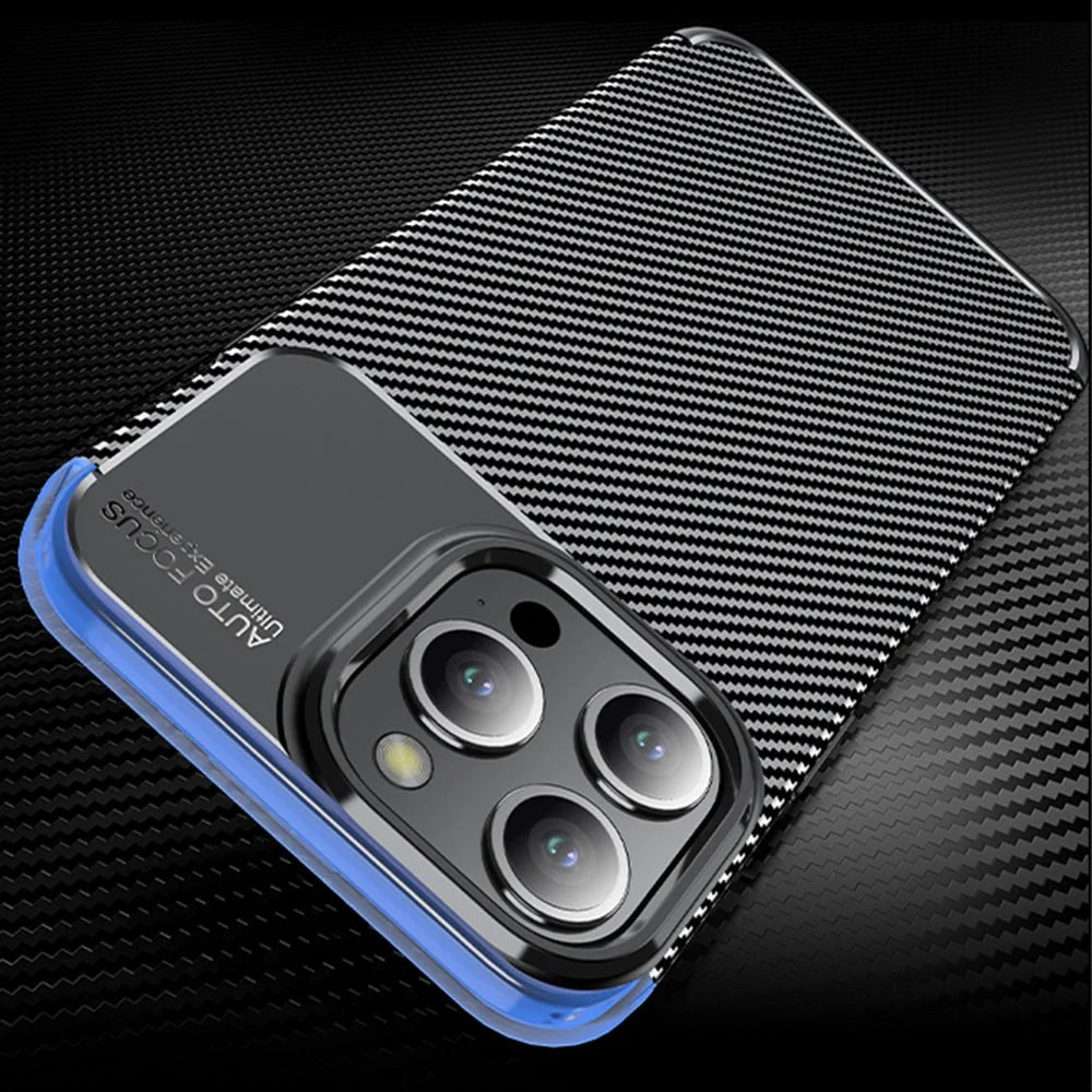 Soft TPU Phone Case for iPhone 15 Pro Max , Anti-scratch Carbon Fiber Texture Phone Cover - 6