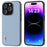 ABEEL For iPhone 15 Pro Max Shockproof Phone Case Genuine Cow Leather+PC+TPU Protective Cover - Blue - 1
