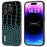 ABEEL For 	iPhone 15 Pro Max Phone Case Genuine Cow Leather+PC+TPU Crocodile Texture Cover - Blue - 1