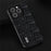 ABEEL For iPhone 15 Pro Impact-Resistant Phone Case Genuine Cow Leather+PC+TPU Textured Cover - Black - 3