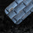 ABEEL For iPhone 15 Pro Max Shockproof Cover Genuine Cow Leather+PC+TPU Mahjong Texture Phone Case - Blue - 4