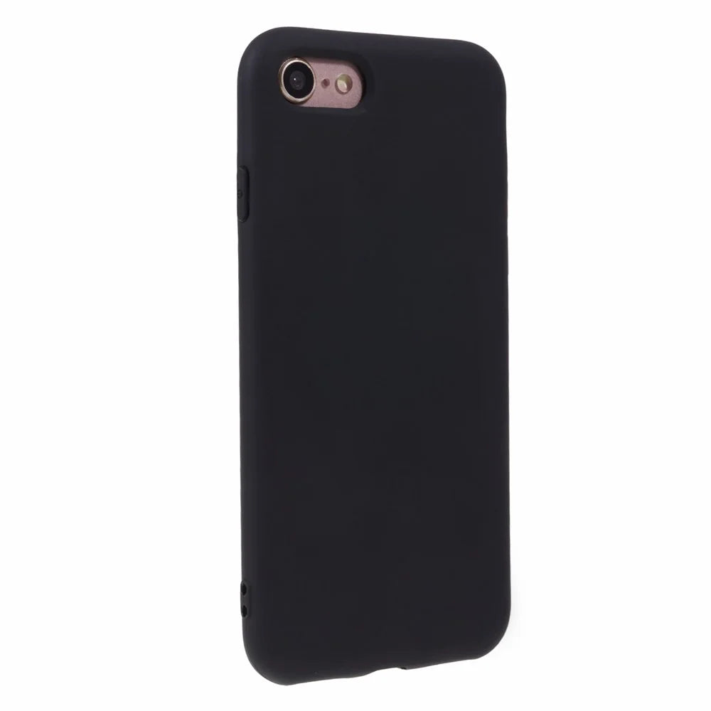 For iPhone 7 / 8 / SE (2020) / SE (2022) Candy Color Matte Phone Case Anti-scratch TPU Cover - Black - 3