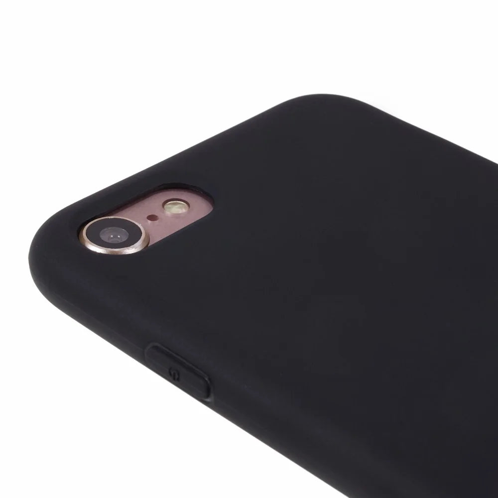 For iPhone 7 / 8 / SE (2020) / SE (2022) Candy Color Matte Phone Case Anti-scratch TPU Cover - Black - 5