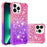 For iPhone 15 Pro Max TPU Case Gradient Quicksand Phone Back Cover - Pink+Purple - 2