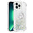 For iPhone 15 Pro Max TPU Case with Kickstand Quicksand Shockproof Cover - Silver / Hearts - 1