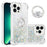 For iPhone 15 Pro Max TPU Case with Kickstand Quicksand Shockproof Cover - Silver / Hearts - 2