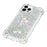 For iPhone 15 Pro Max TPU Case with Kickstand Quicksand Shockproof Cover - Silver / Hearts - 6