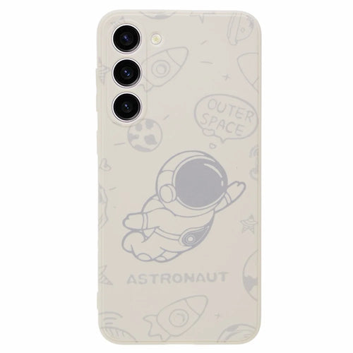For Samsung Galaxy S23+ Soft TPU Phone Case Precise Cutout Space Astronaut Pattern Back Cover - White - 1