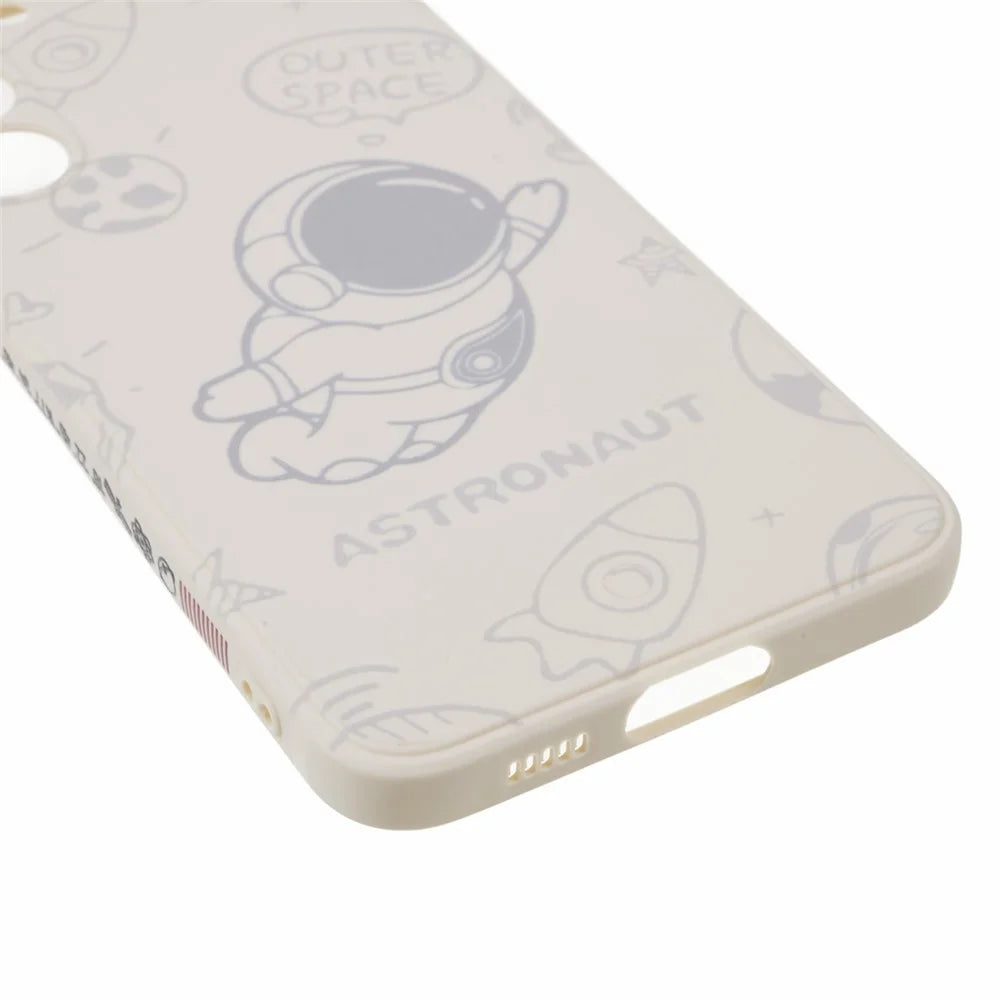 For Samsung Galaxy S23+ Soft TPU Phone Case Precise Cutout Space Astronaut Pattern Back Cover - White - 6