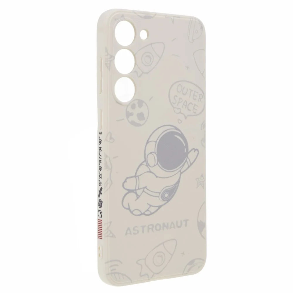 For Samsung Galaxy S23 Precise Cutout TPU Phone Case Space Astronaut Pattern Phone Cover - White - 3