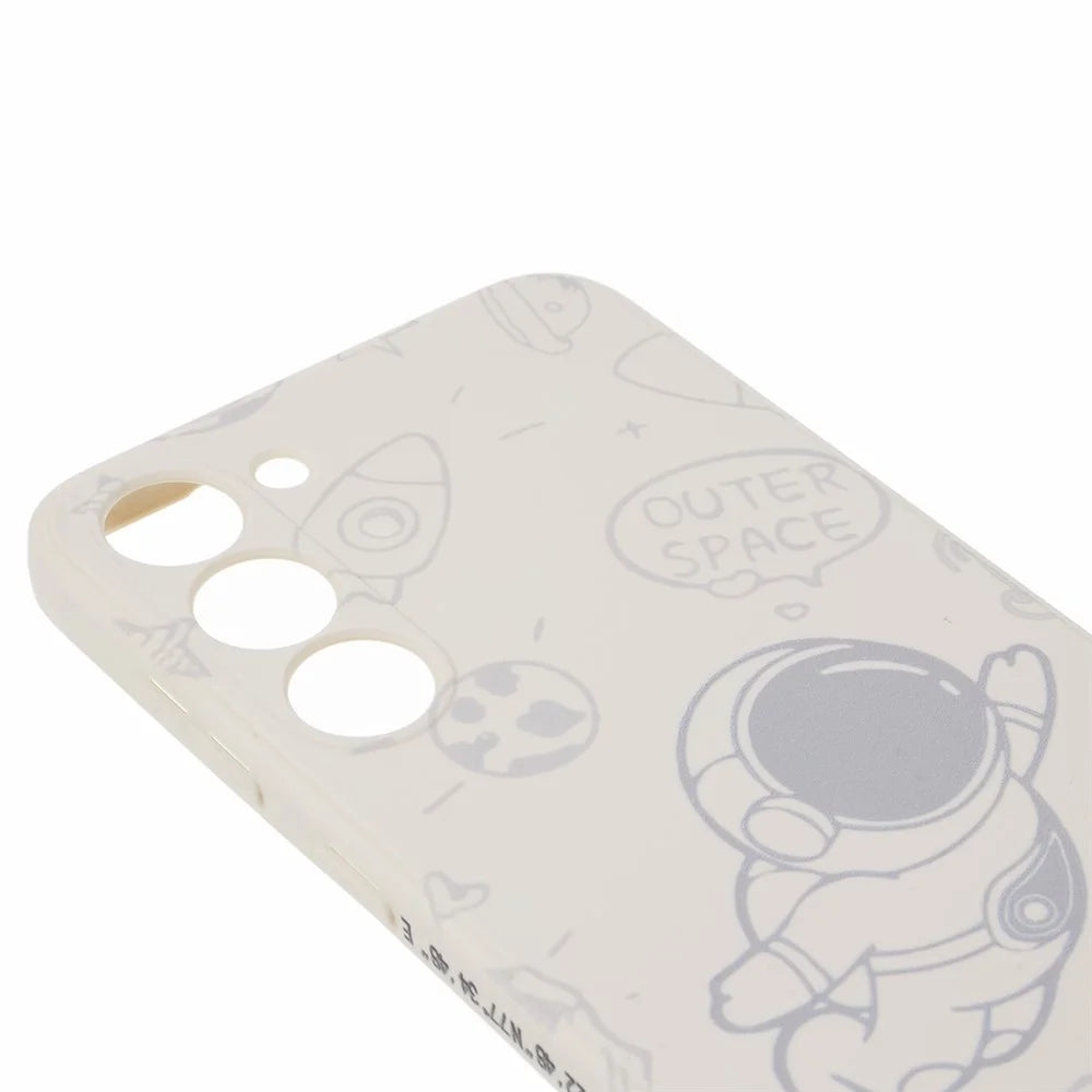 For Samsung Galaxy S23 Precise Cutout TPU Phone Case Space Astronaut Pattern Phone Cover - White - 5