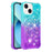 For iPhone 15 Plus TPU Case Gradient Quicksand Phone Back Cover - Sky Blue+Purple - 1