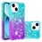 For iPhone 15 Plus TPU Case Gradient Quicksand Phone Back Cover - Sky Blue+Purple - 3