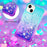 For iPhone 15 Plus TPU Case Gradient Quicksand Phone Back Cover - Sky Blue+Purple - 5