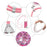 For iPhone 15 TPU Case Quicksand Design Phone Cover with Lanyard - Pink / Hearts - 5