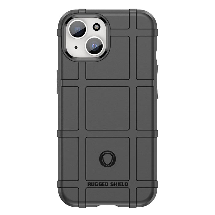 For iPhone 15 Soft TPU Phone Case Square Grid Texture Shockproof Phone Cover - Black - 2