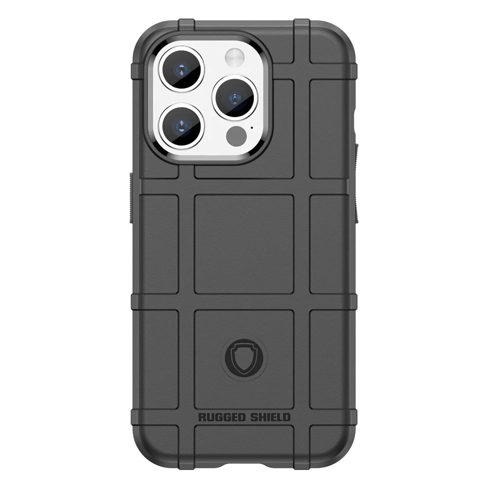 For iPhone 15 Pro Square Grid Texture TPU Phone Case Shockproof Back Cover - Black - 2